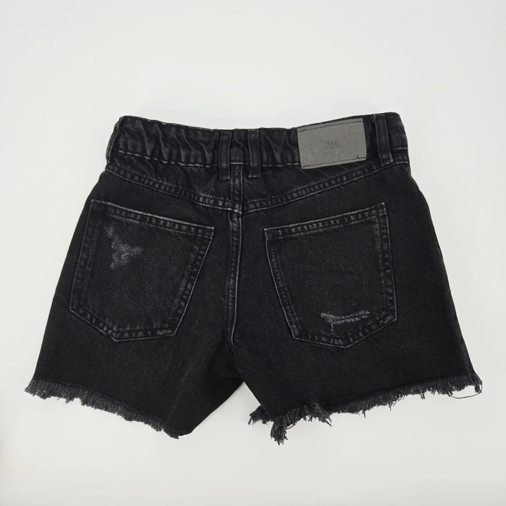 Zara Kids Distressed Black Denim Shorts Cut Offs Big Girls‎ 11-12 Years Jorts